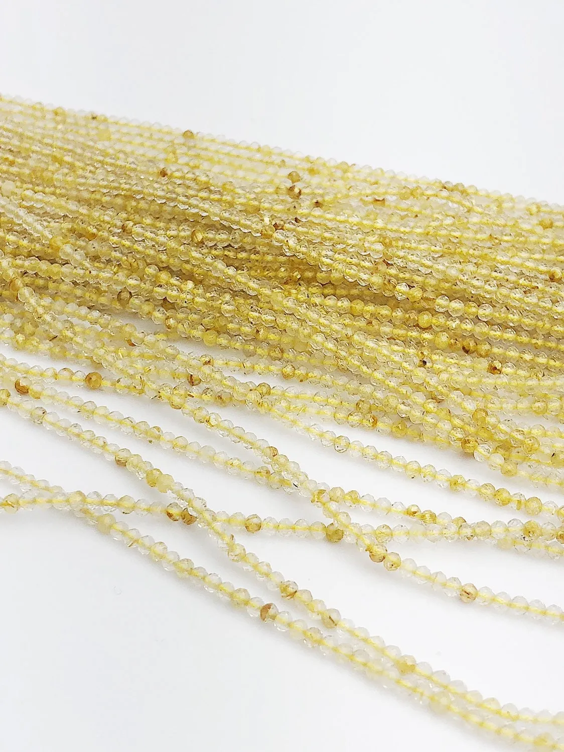 HALF OFF SALE - Rutilated Quartz Gemstone Beads, Full Strand, Semi Precious Gemstone, 13"