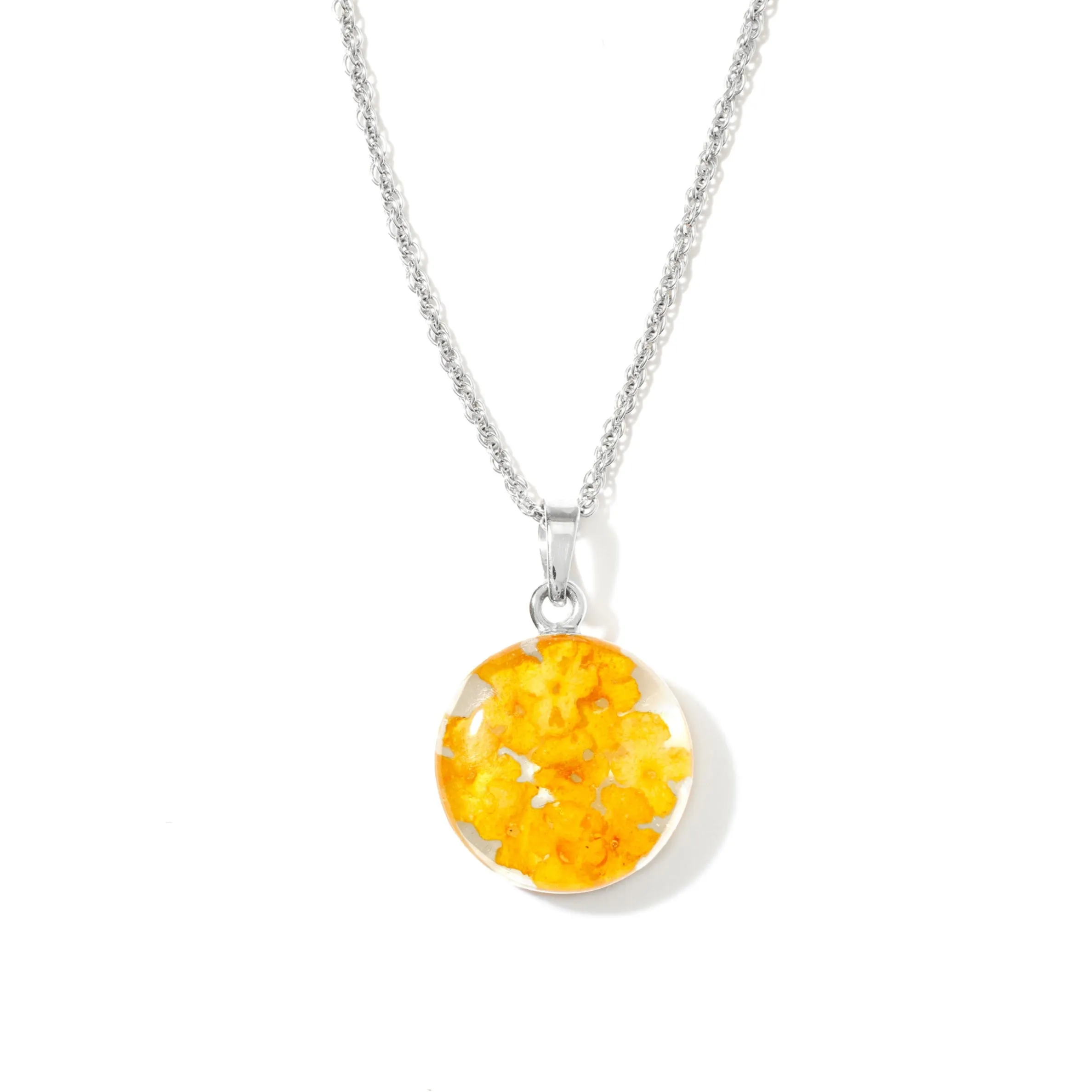 Halo Drop Necklace with Yellow Flowers