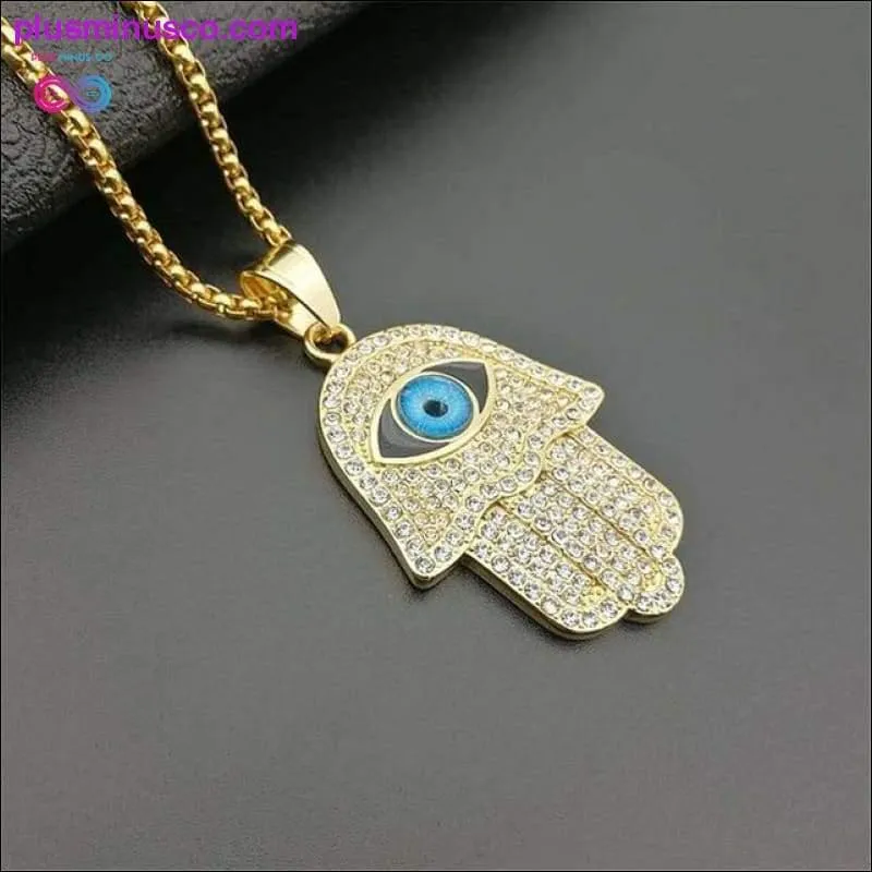 Hamsa Hand of Fatima Necklace Gold Color Stainless Steel