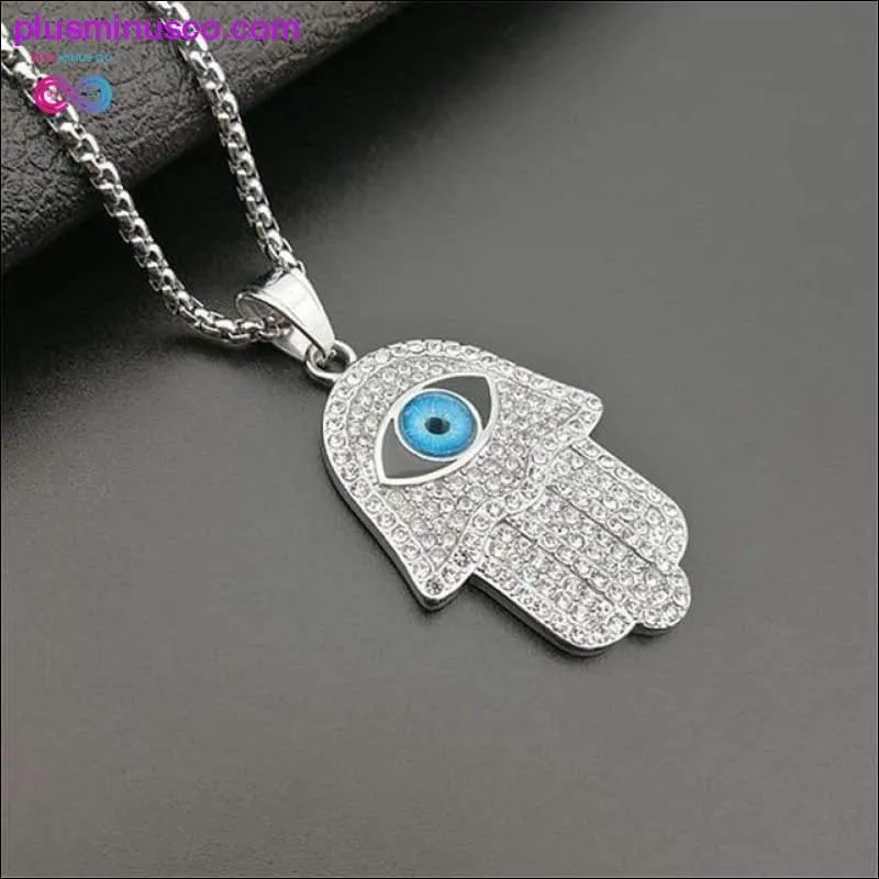Hamsa Hand of Fatima Necklace Gold Color Stainless Steel