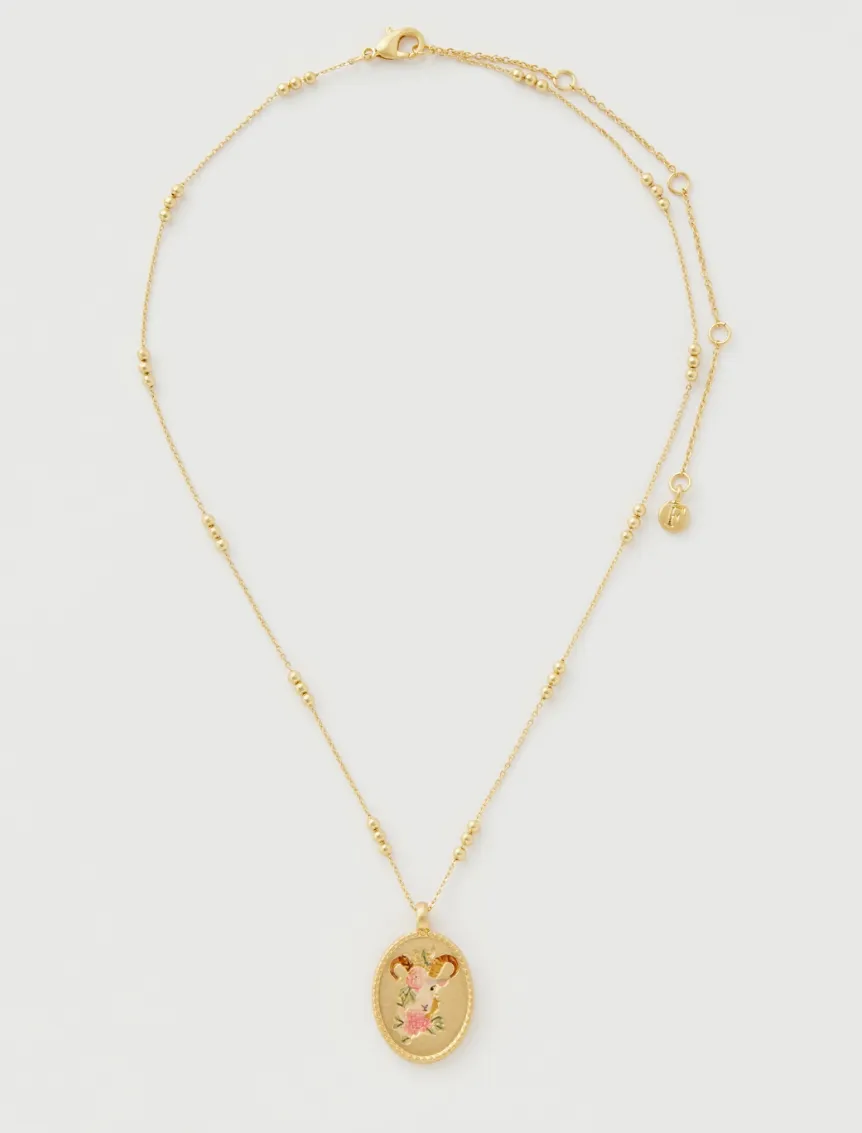 Hand Painted Zodiac Necklace - Capricorn