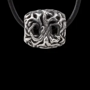 Handcrafted Yggdrasil Ash Tree Bead Silver Sterling Pendant