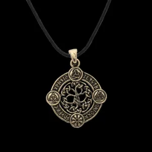 Handcrafted Yggdrasil The World Tree Norse Bronze Pendant