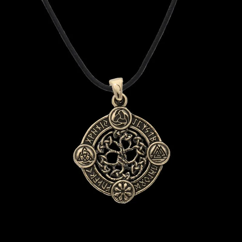 Handcrafted Yggdrasil The World Tree Norse Bronze Pendant