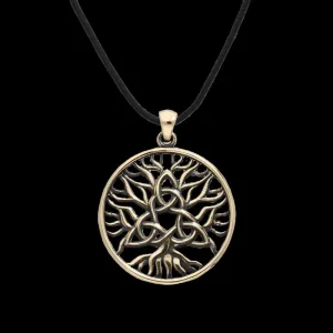 Handcrafted Yggdrasil Triquetra Symbol Bronze Pendant