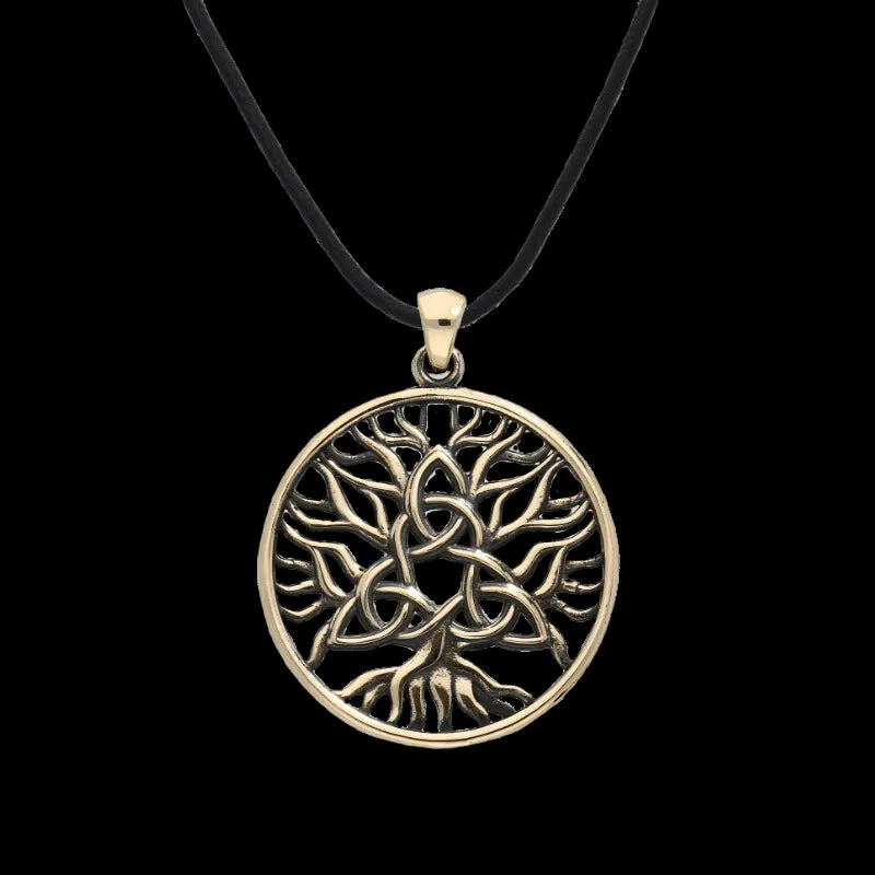 Handcrafted Yggdrasil Triquetra Symbol Bronze Pendant