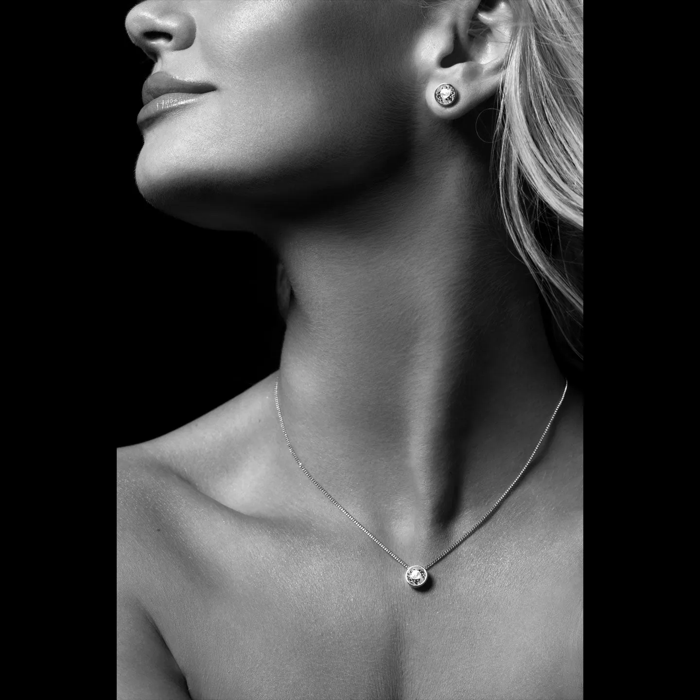 Harley Small Pendant Necklace with Red Siam Round Crystals from Swarovski Silver Toned Rhodium Plated