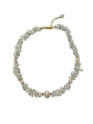 HC DESIGNS- Clear Quartz Necklace with Pearls