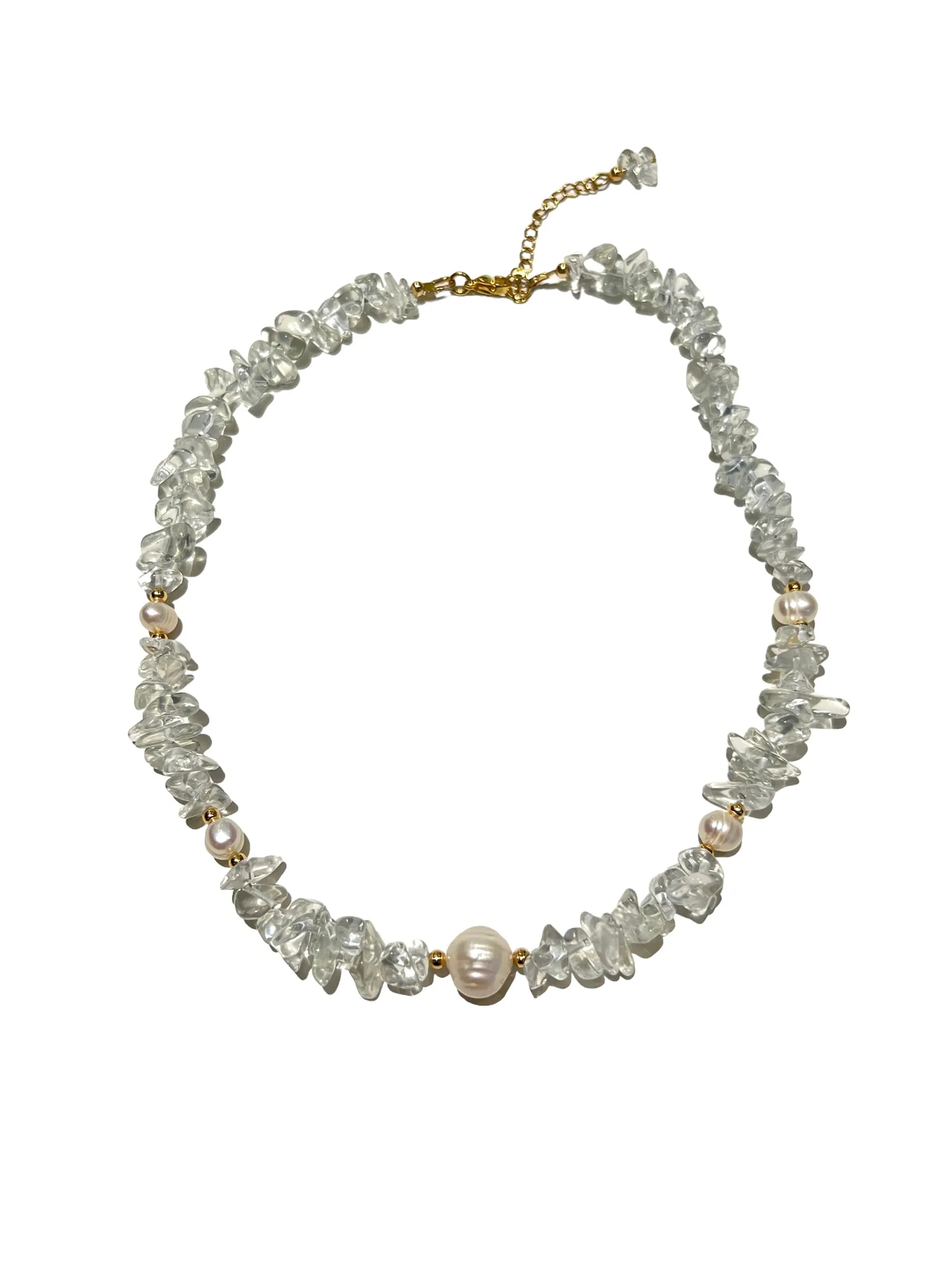 HC DESIGNS- Clear Quartz Necklace with Pearls