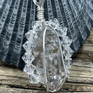 Herkimer Diamond Pendant with Crystals