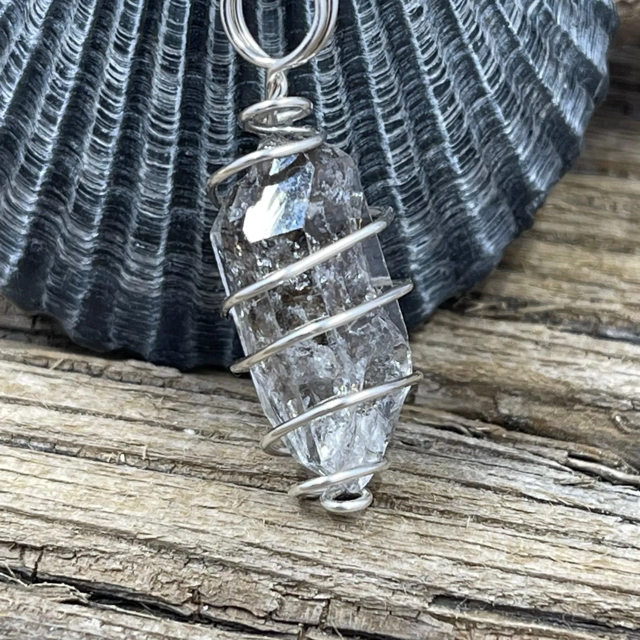 Herkimer Diamond Swirl Pendant