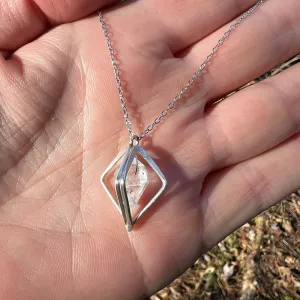 Herkimer Double Diamond Necklace, Handmade