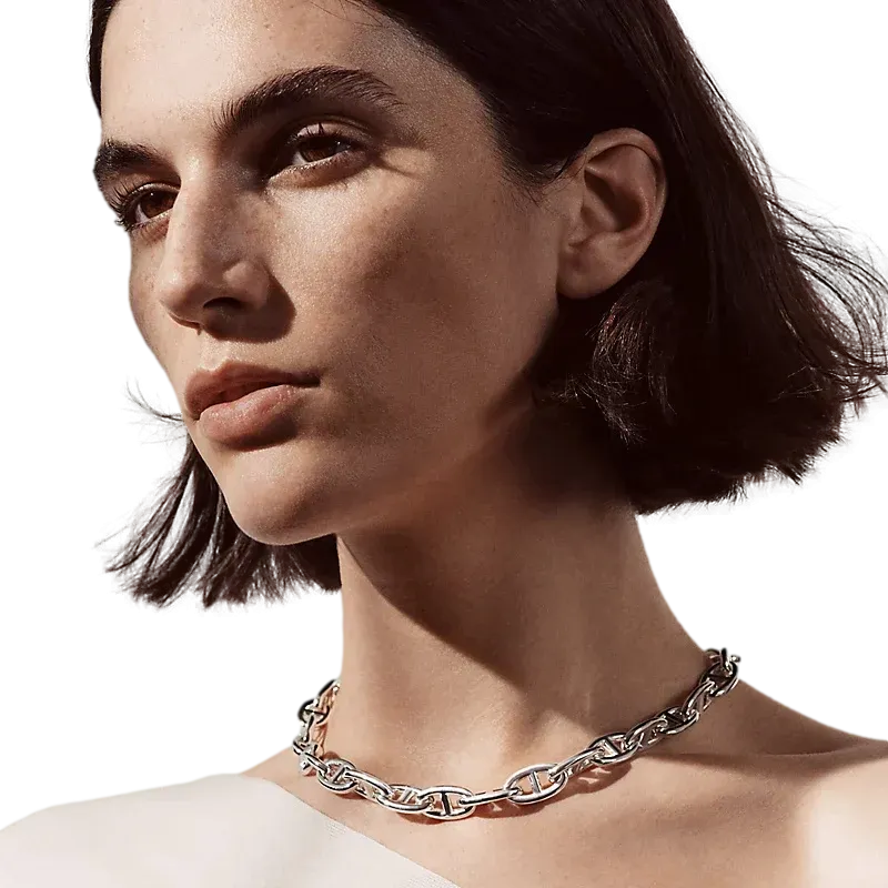 Hermes [B14] Sterling Silver "Chaine d'Ancre" Necklace, Large Model, BNIB!