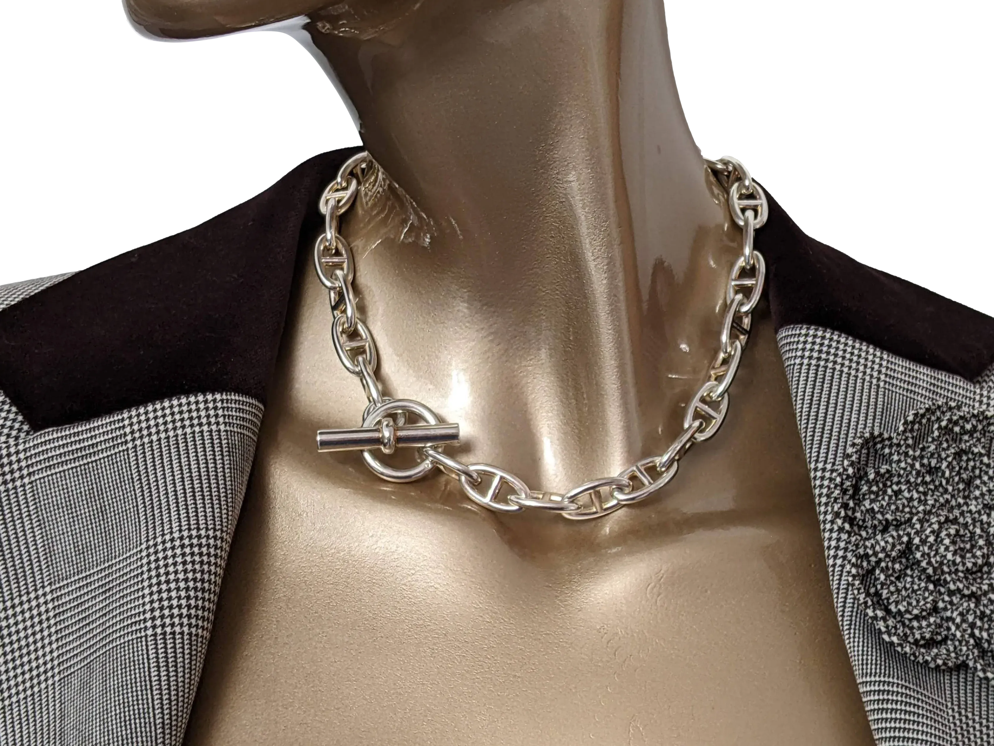 Hermes [B14] Sterling Silver "Chaine d'Ancre" Necklace, Large Model, BNIB!