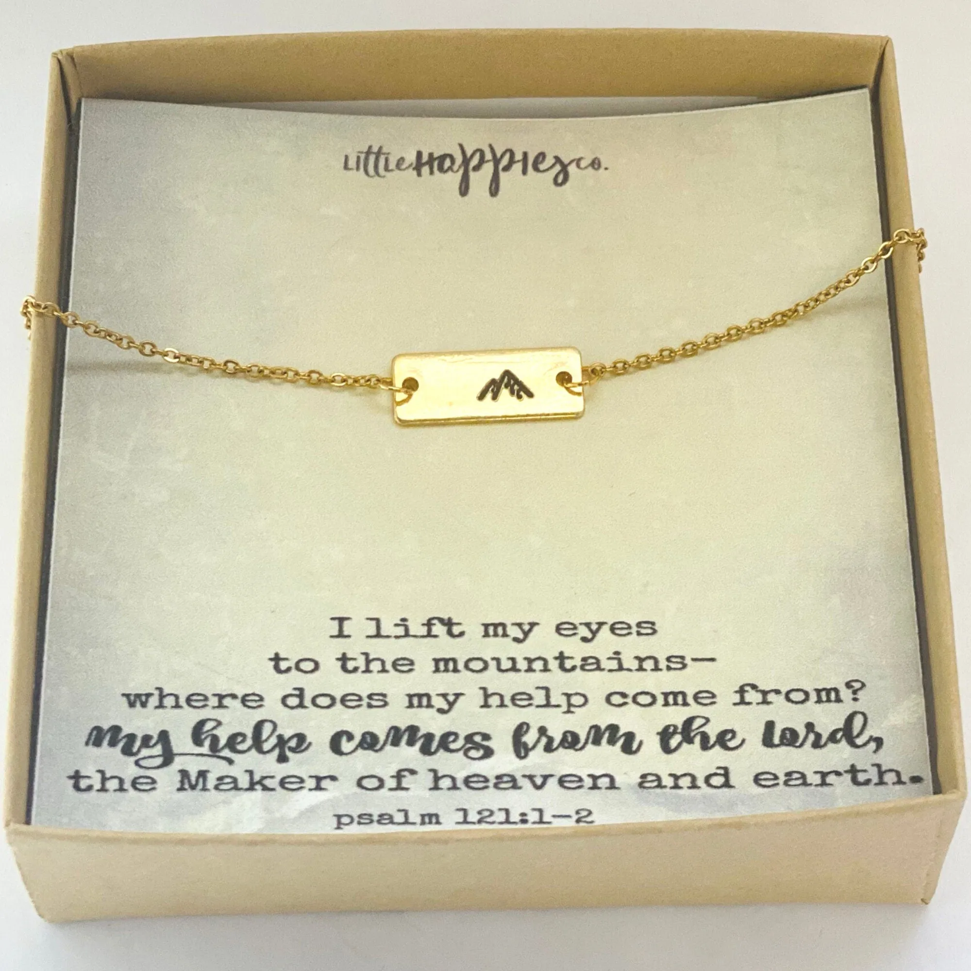 I lift my eyes up to the mountains, Bible verse necklace, Psalm 121, Scripture necklace, Christian jewelry, Religious gift, Mountain jewelry