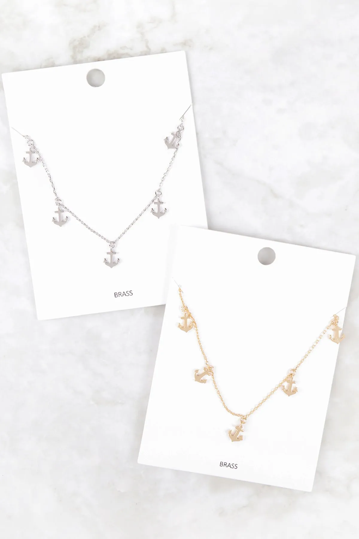 INB317 - ANCHOR DAINTY STATIONERY CHARM NECKLACE