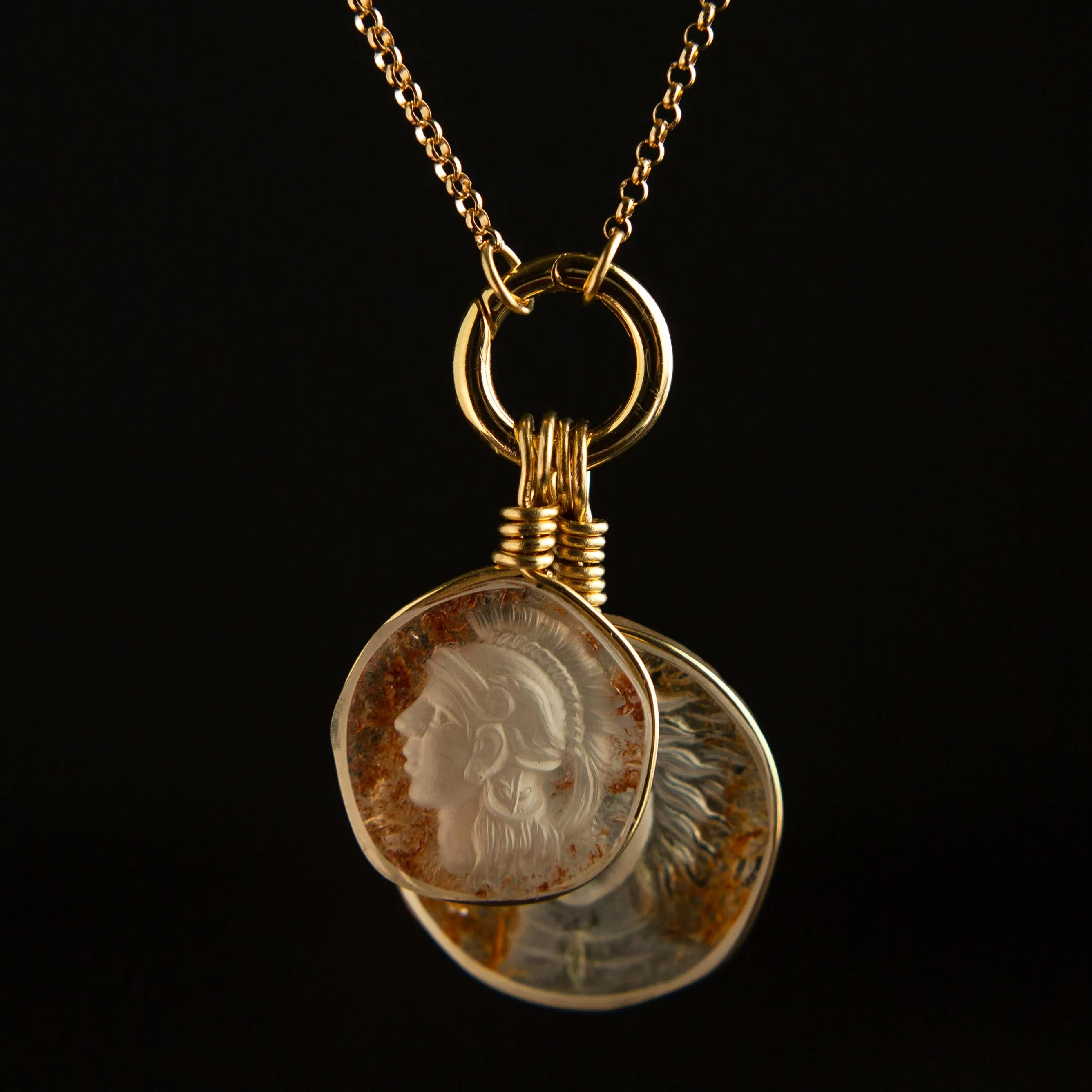 Intaglio Quartz Charm | Trojan Warrior