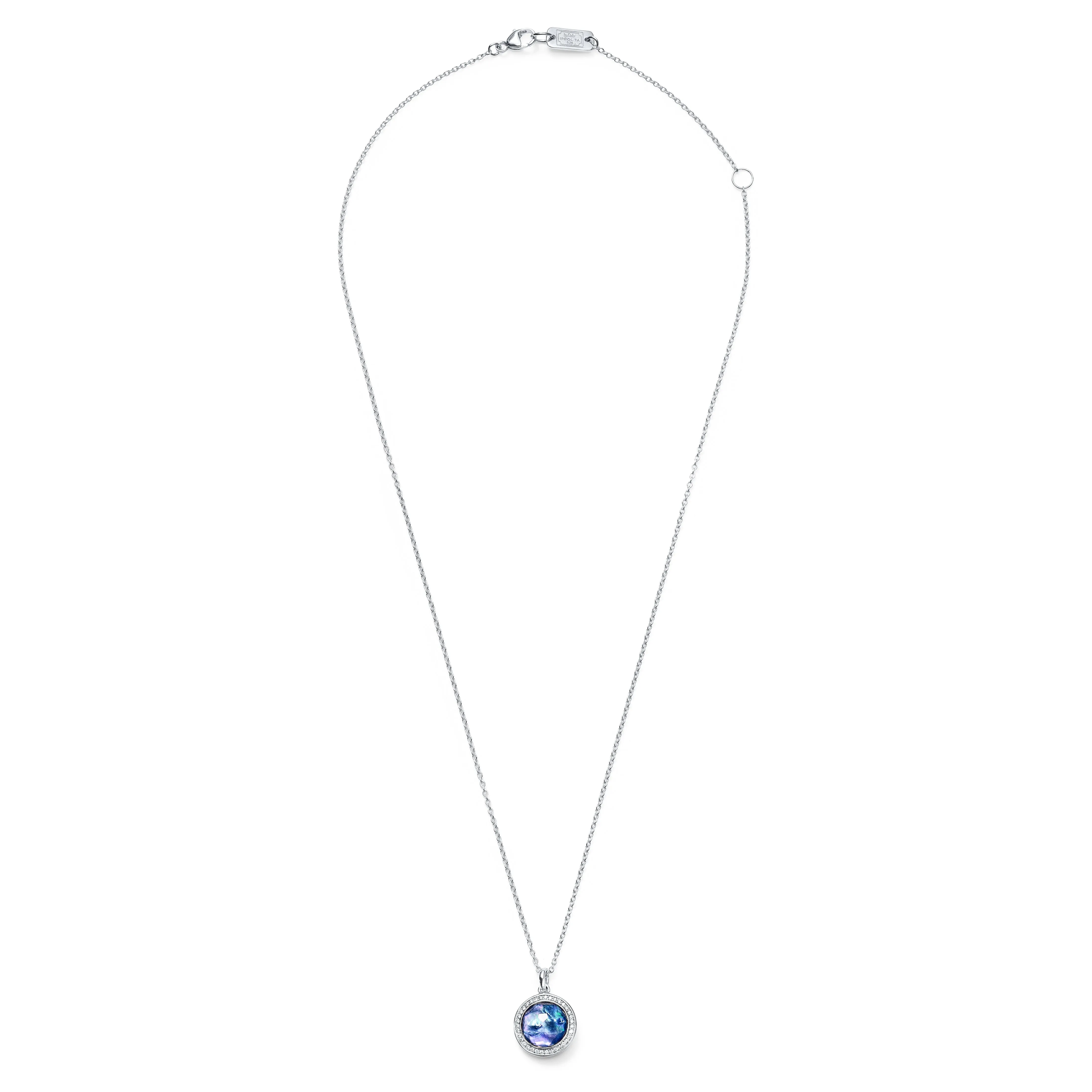IPPOLITA Lollipop® Sterling Silver Pendant Necklace with Diamonds in Clear Quartz, Mother-of-Pearl, and Lapis Triplet