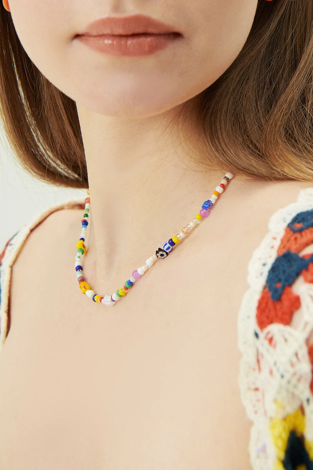 Irine Flower and Beads Necklace