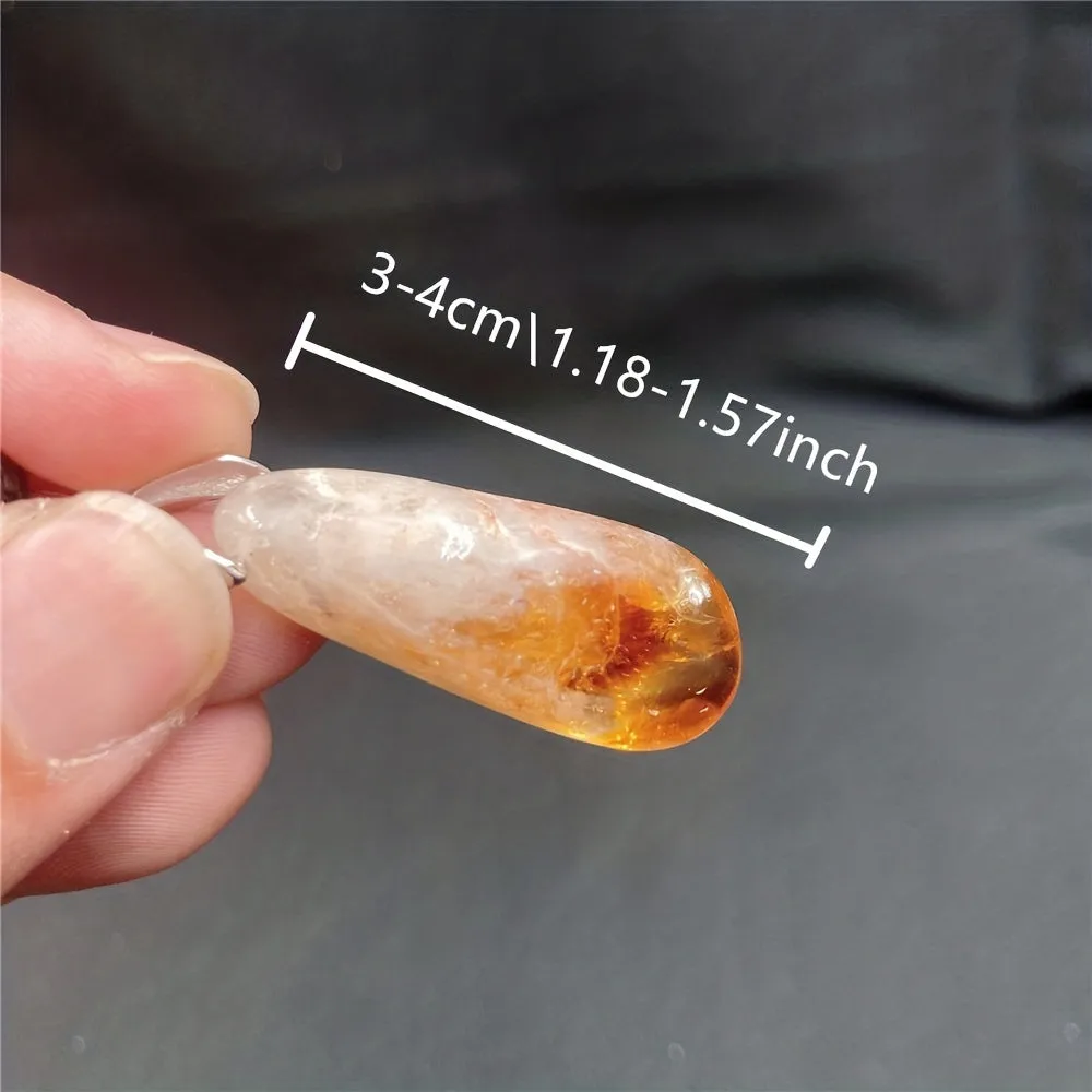 Irregular Crystal Citrine Pendant Lemon Quartz Healing Gemstone Necklace