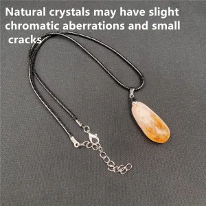 Irregular Crystal Citrine Pendant Lemon Quartz Healing Gemstone Necklace