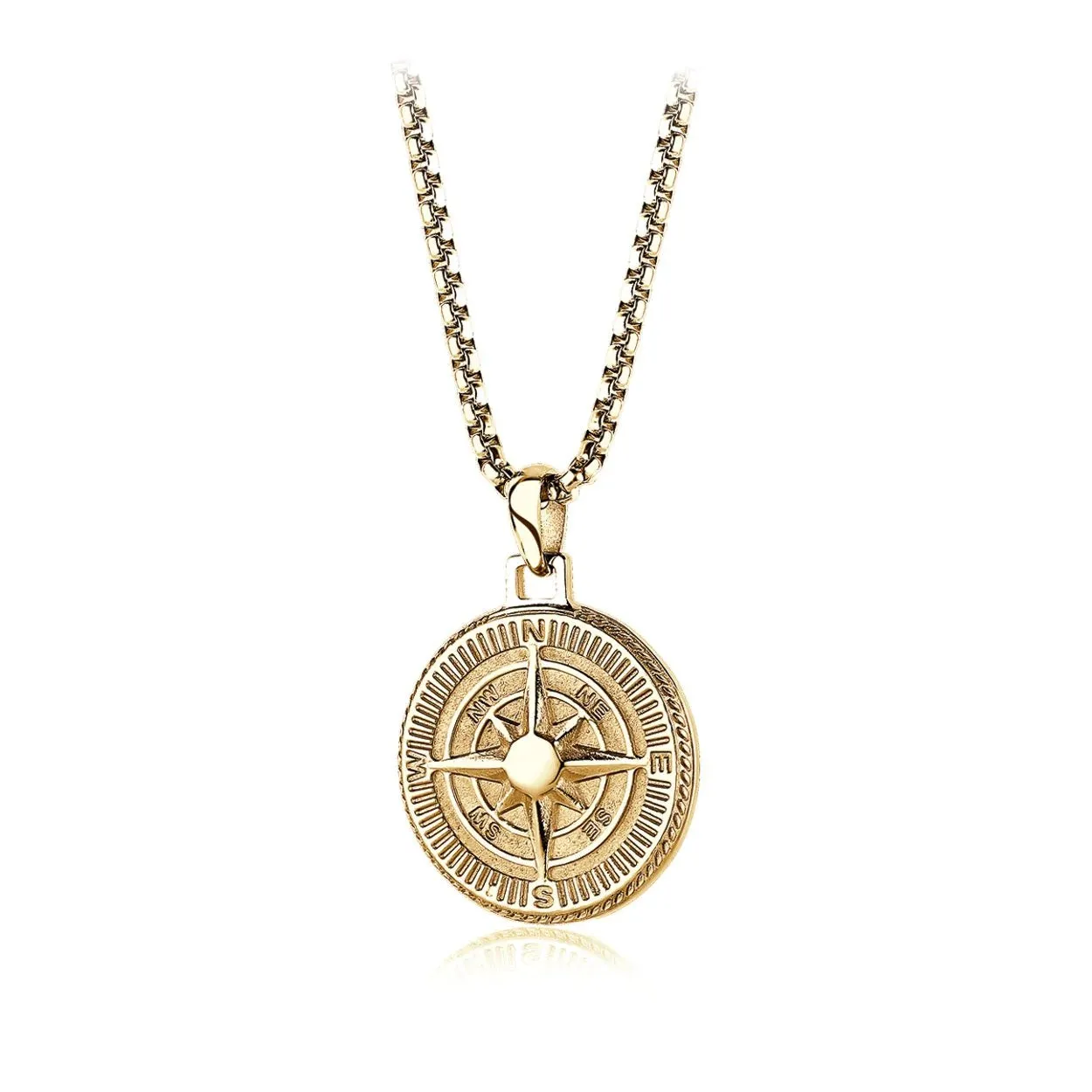 Italgem Stainless Steel North Star Round Necklace