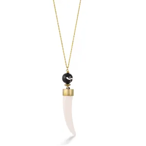 IVORY HORN PENDANT  NECKLACES #N530 IVR/BROWN (RH11)