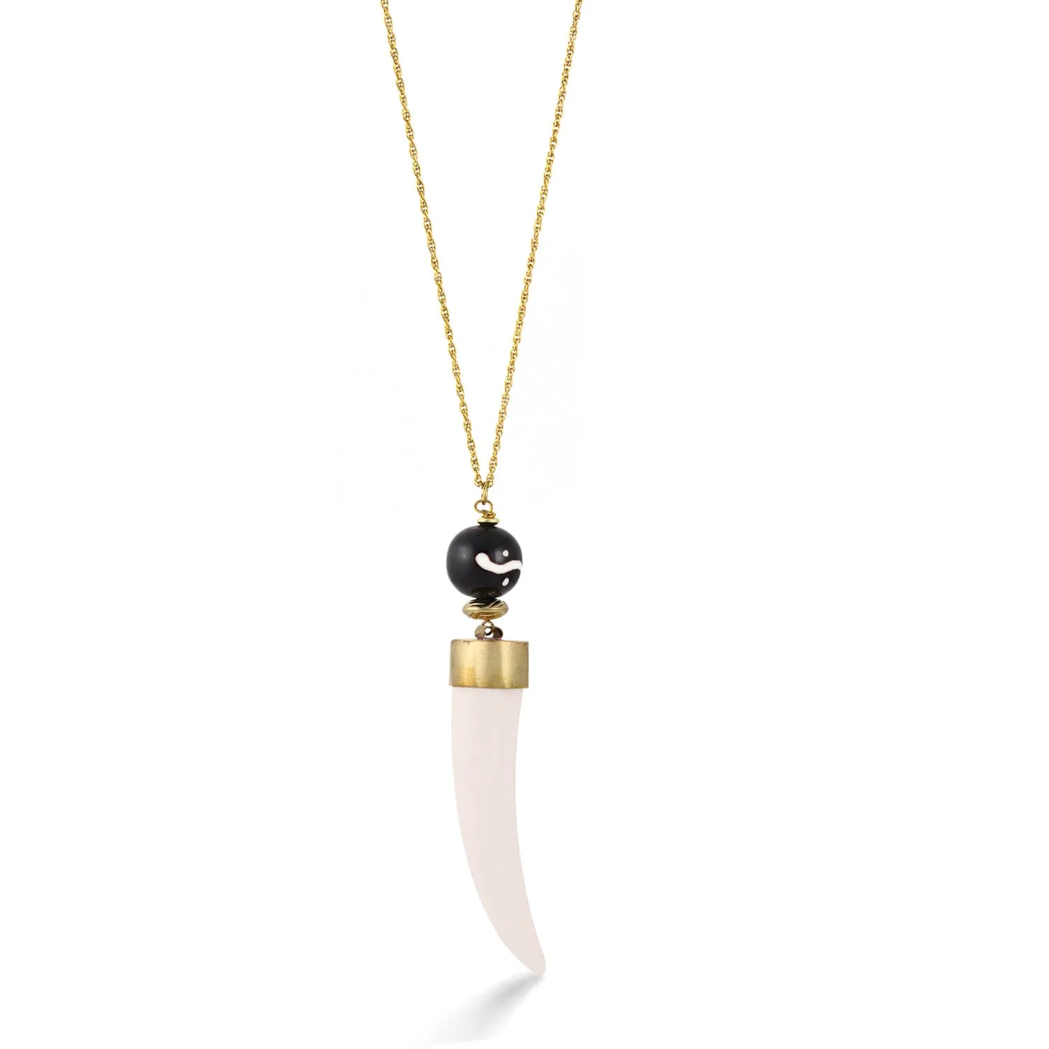 IVORY HORN PENDANT  NECKLACES #N530 IVR/BROWN (RH11)
