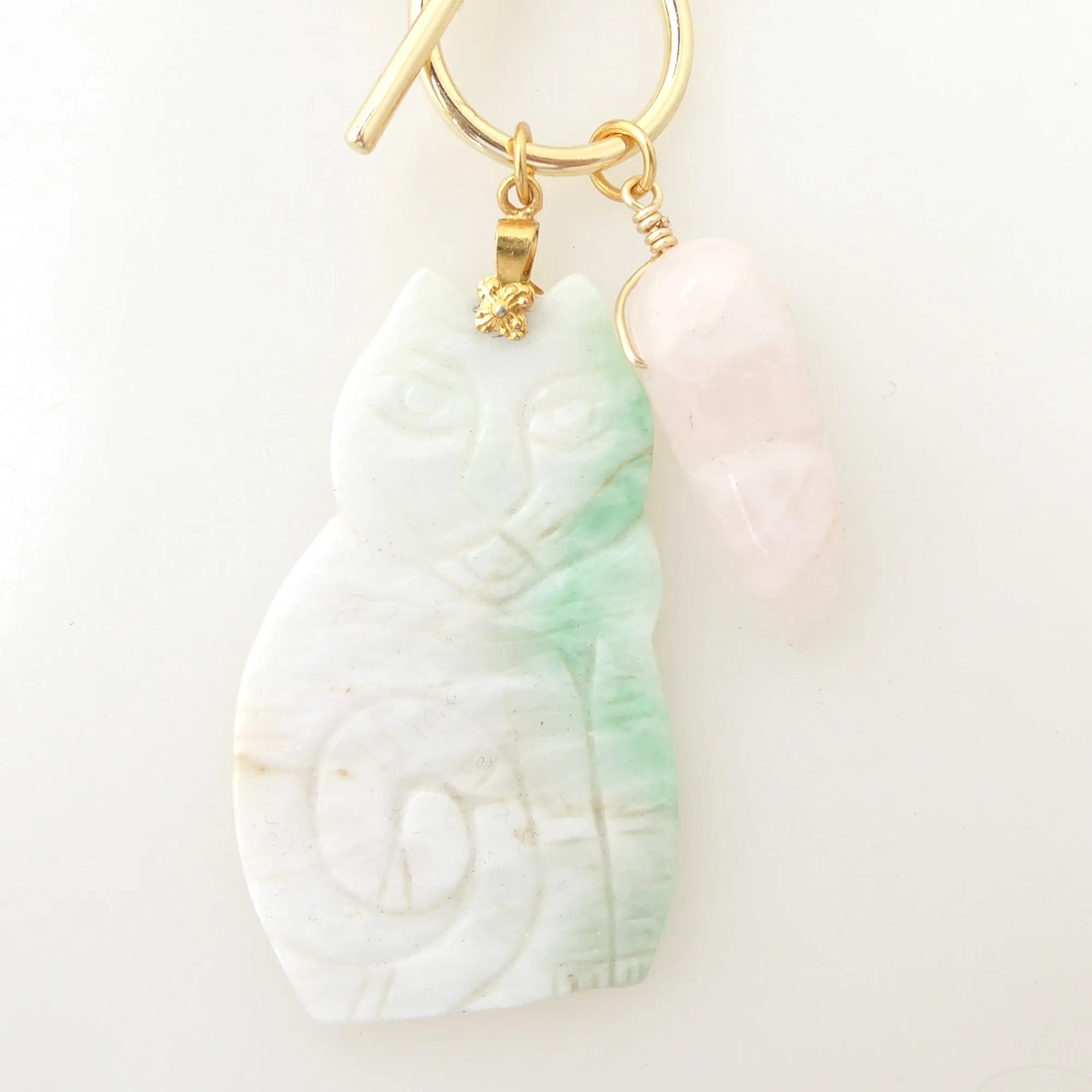 Jade cat necklace