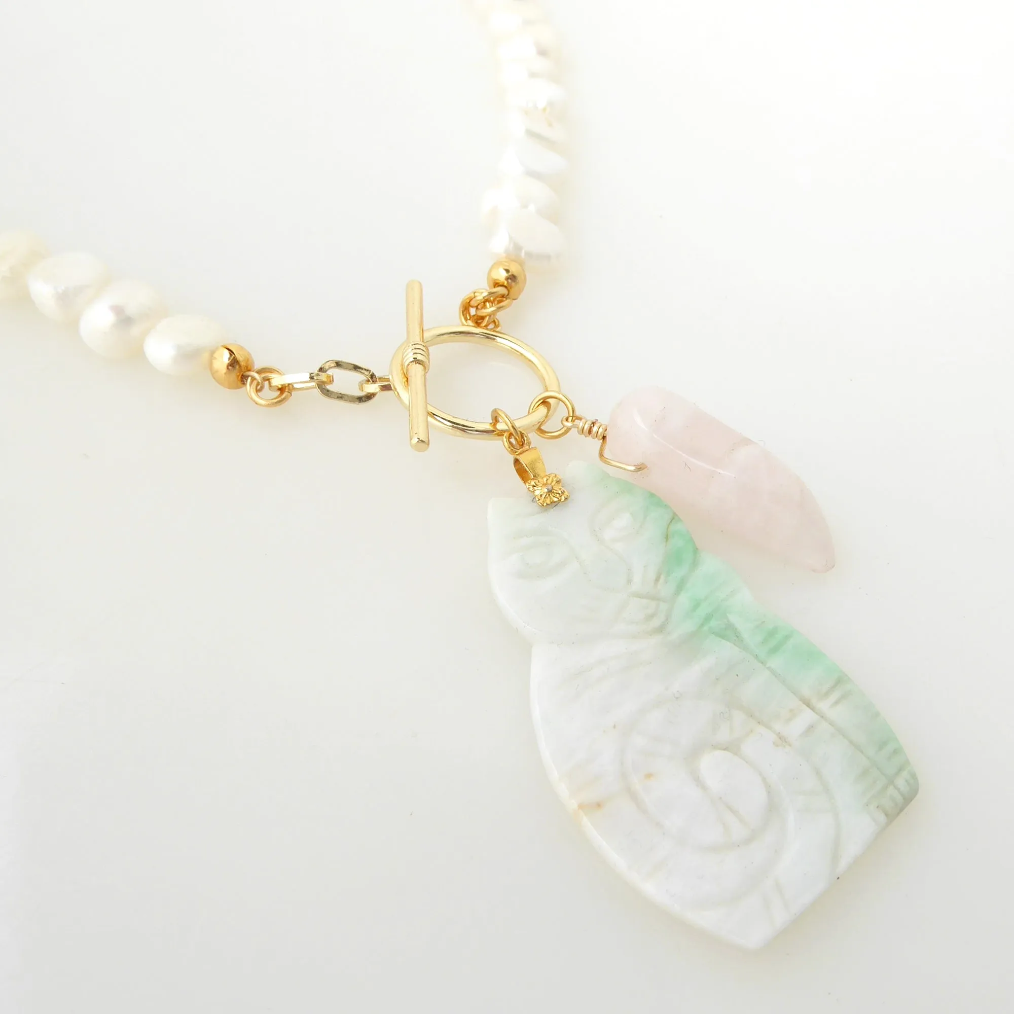Jade cat necklace