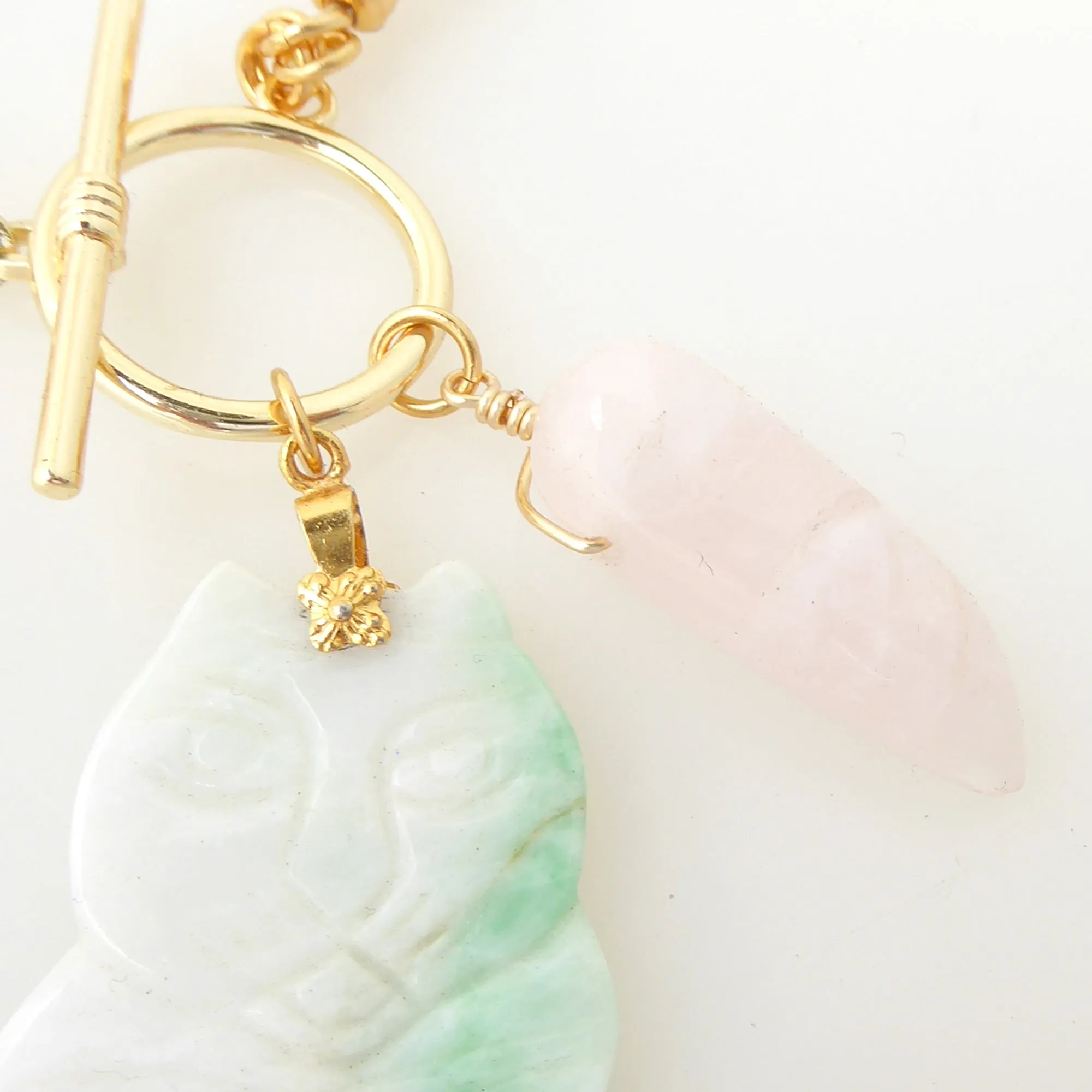 Jade cat necklace
