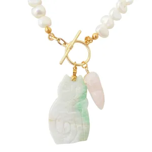 Jade cat necklace