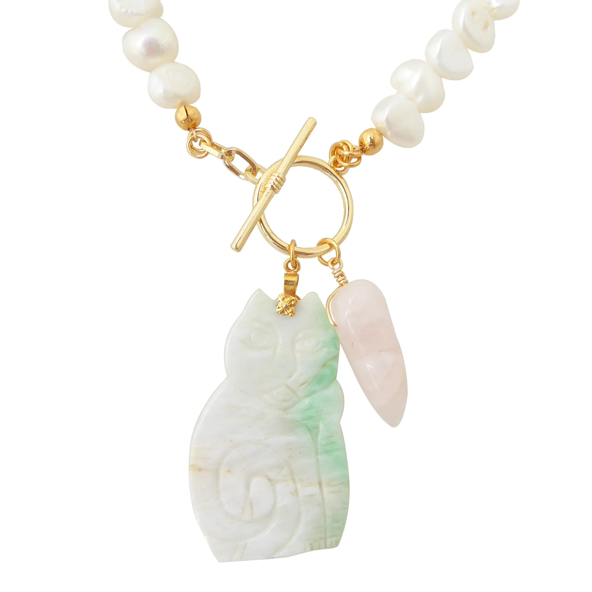 Jade cat necklace