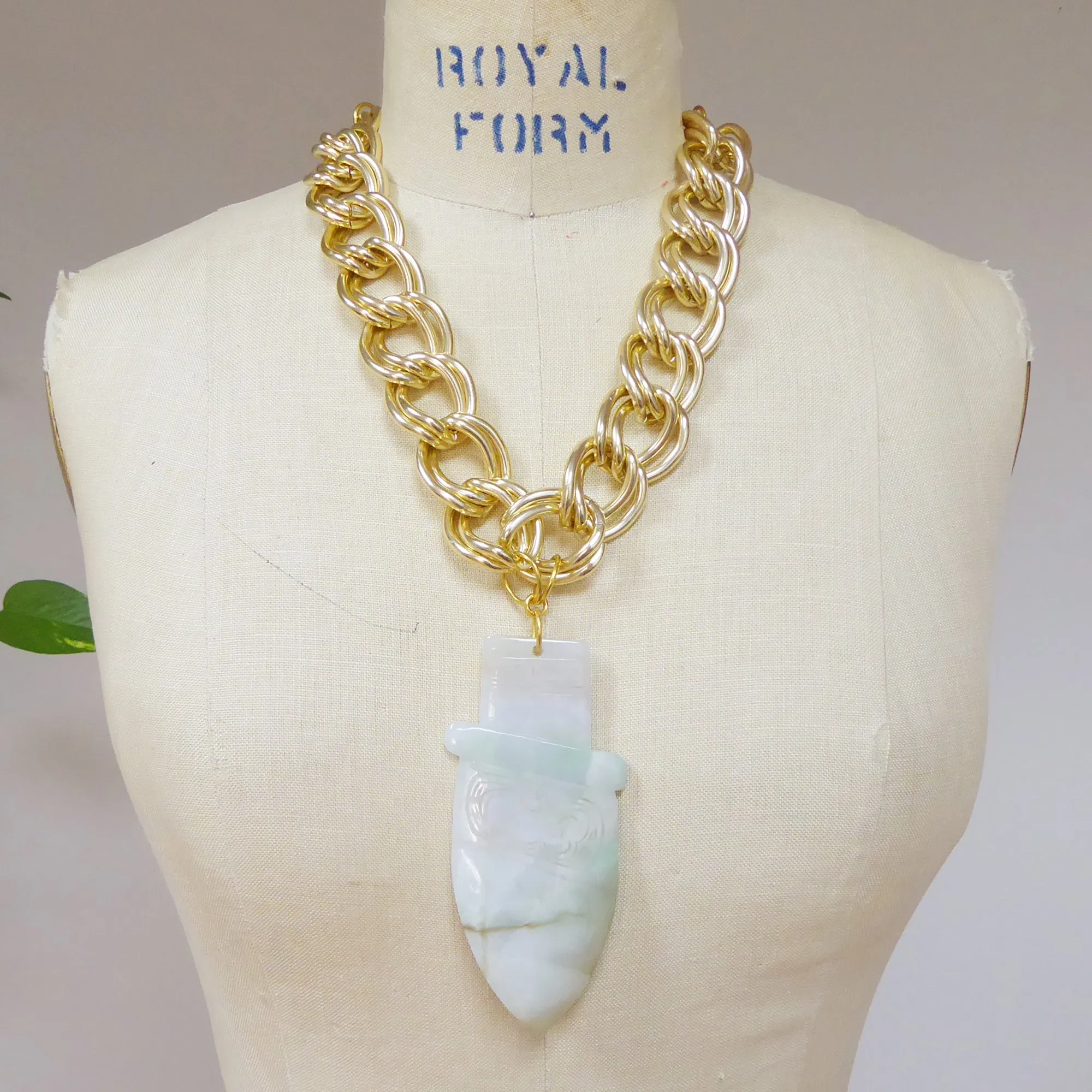 Jade dagger necklace