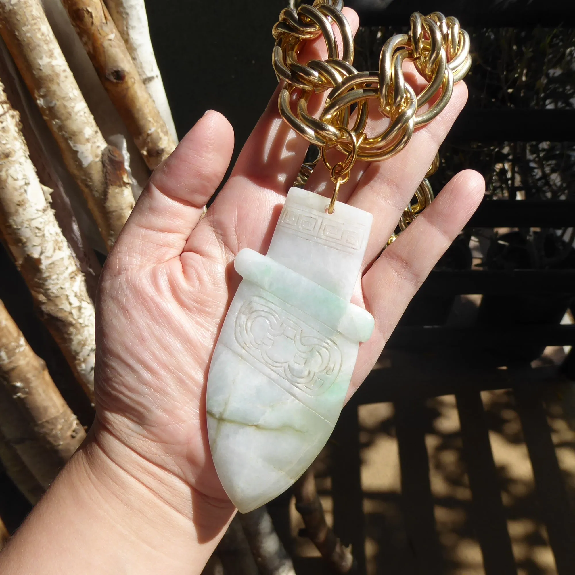 Jade dagger necklace