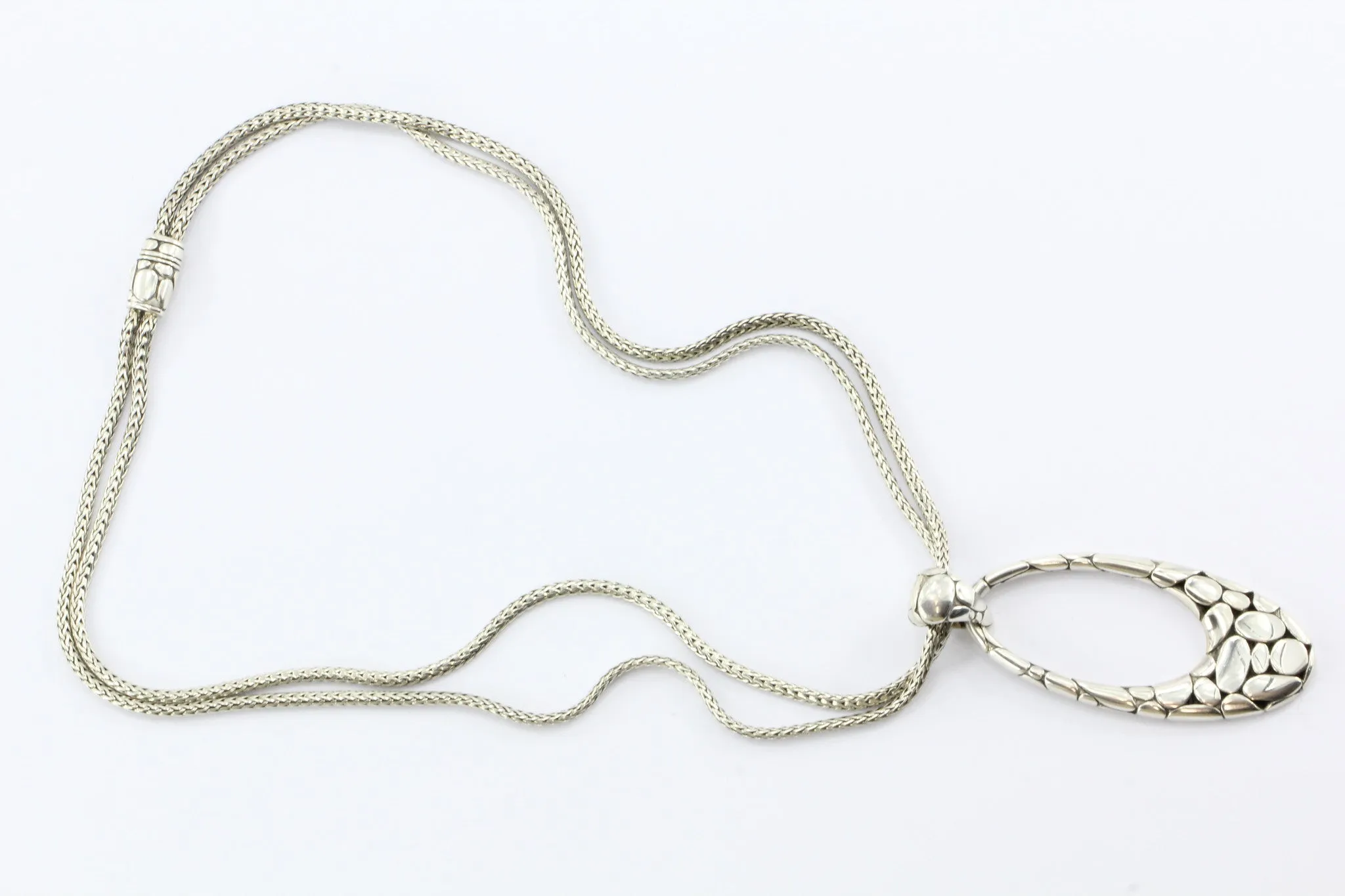 John Hardy Sterling Silver Kali Collection Dragonfly Pendant on Double Chain