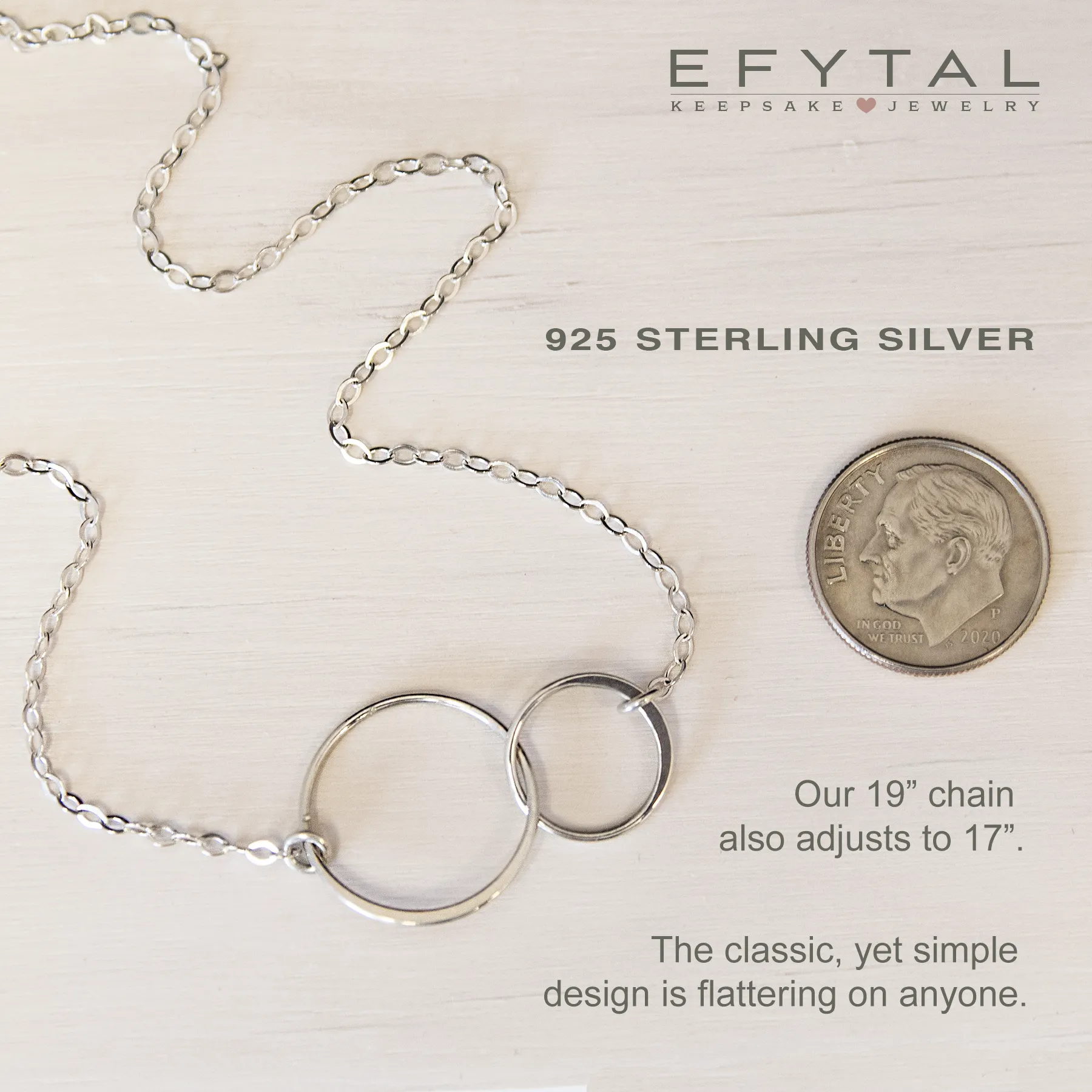 josie connected ring necklace, silver • friendship for eternity