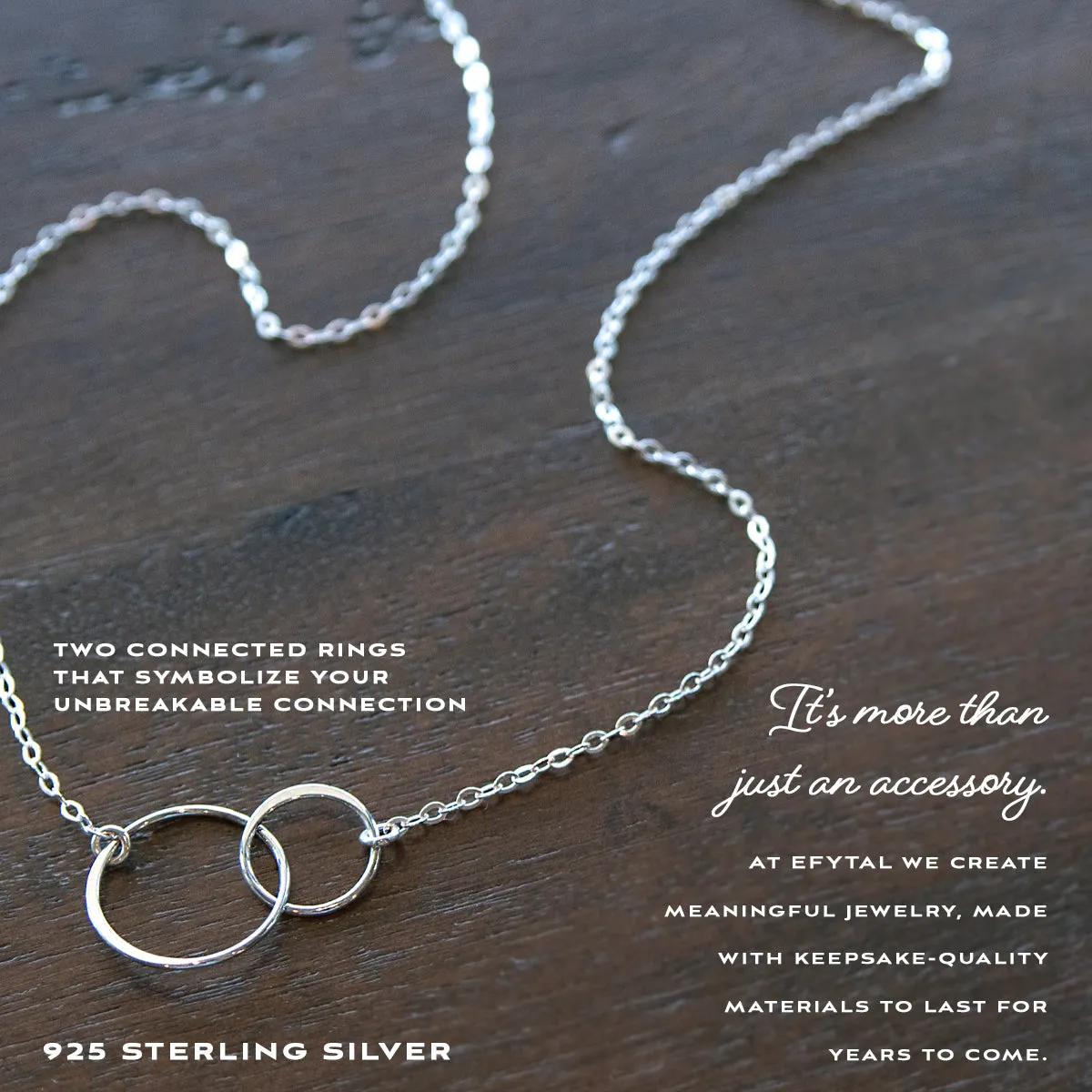 josie connected ring necklace, silver • friendship for eternity