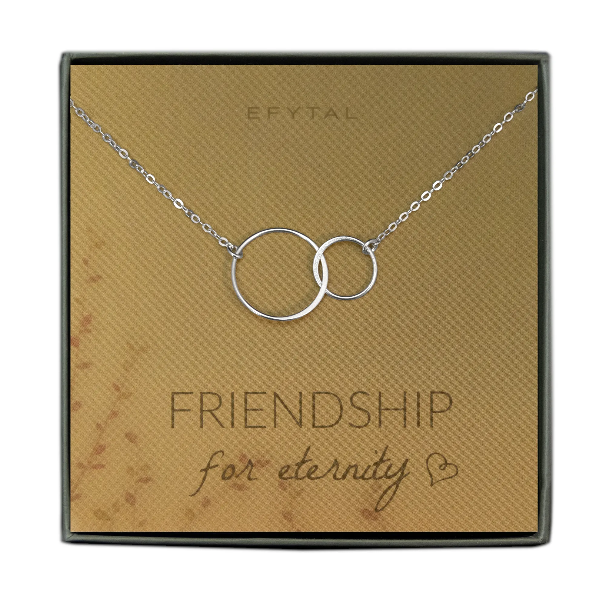 josie connected ring necklace, silver • friendship for eternity