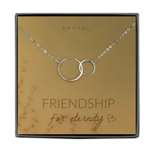 josie connected ring necklace, silver • friendship for eternity