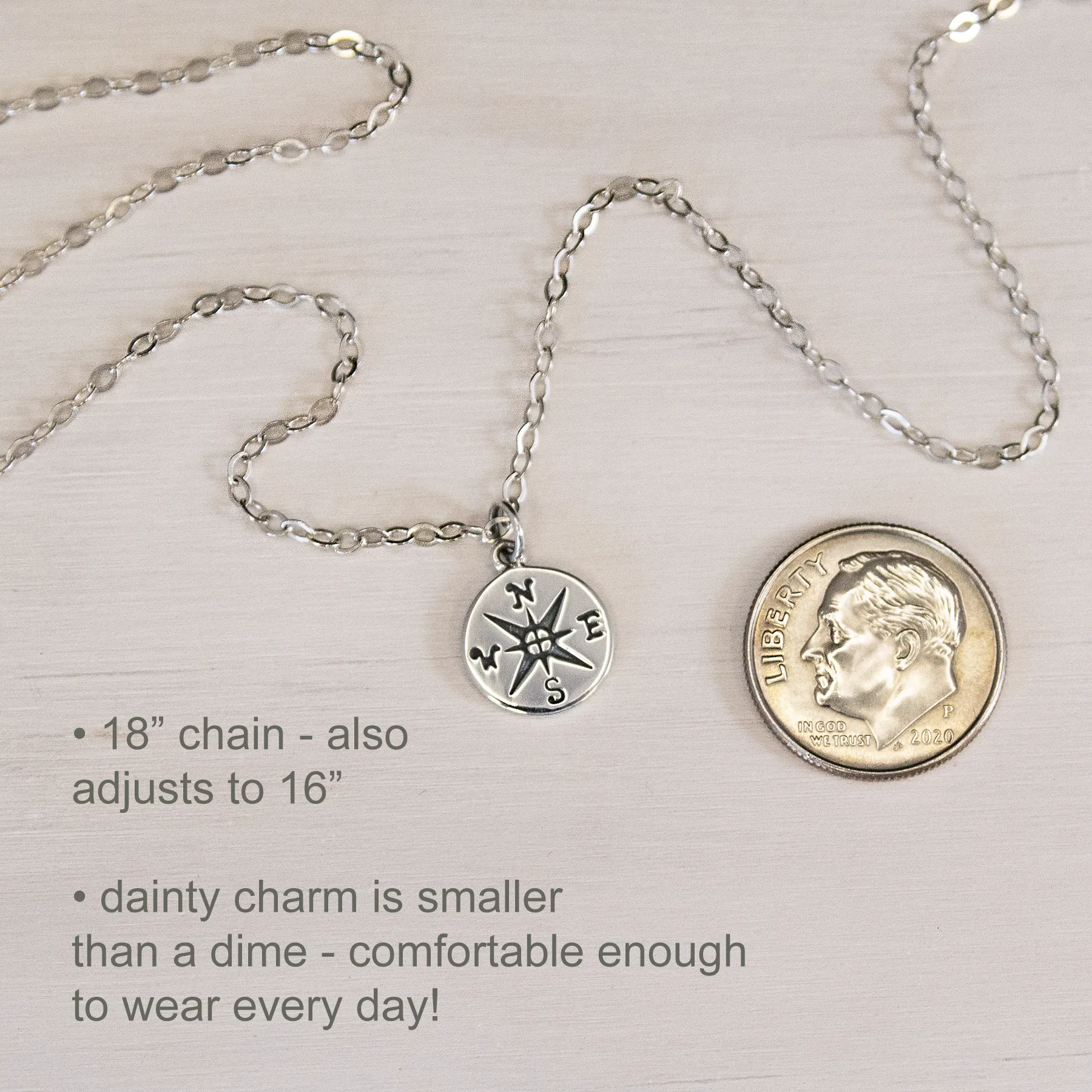 journey compass necklace, silver or gold • grandma, you are the world