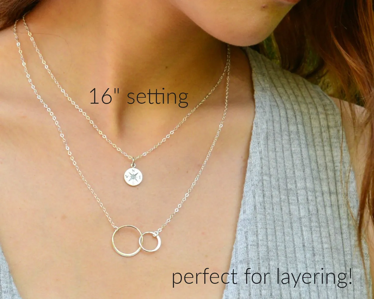 journey compass necklace, silver or gold • grandma, you are the world