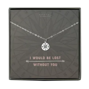 journey compass necklace, silver or gold • i would be lost without you