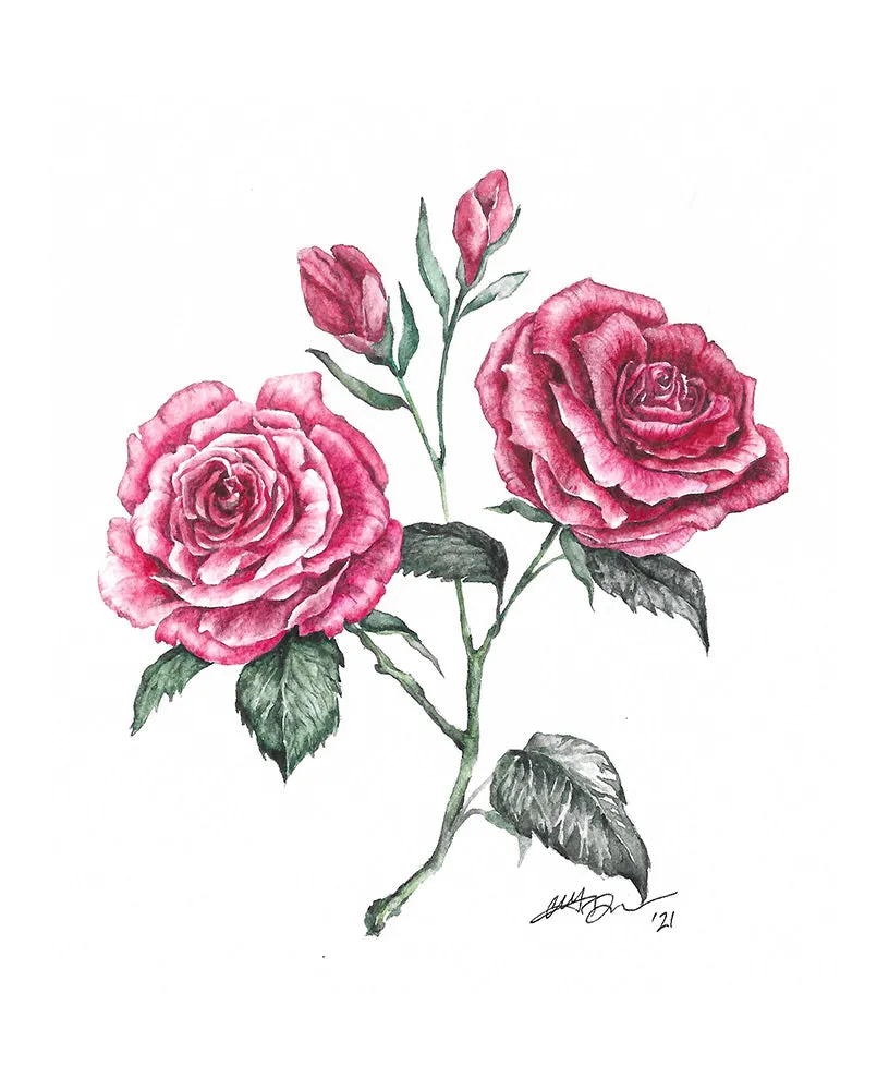 June - Rose Birth Flower Pendant Necklace