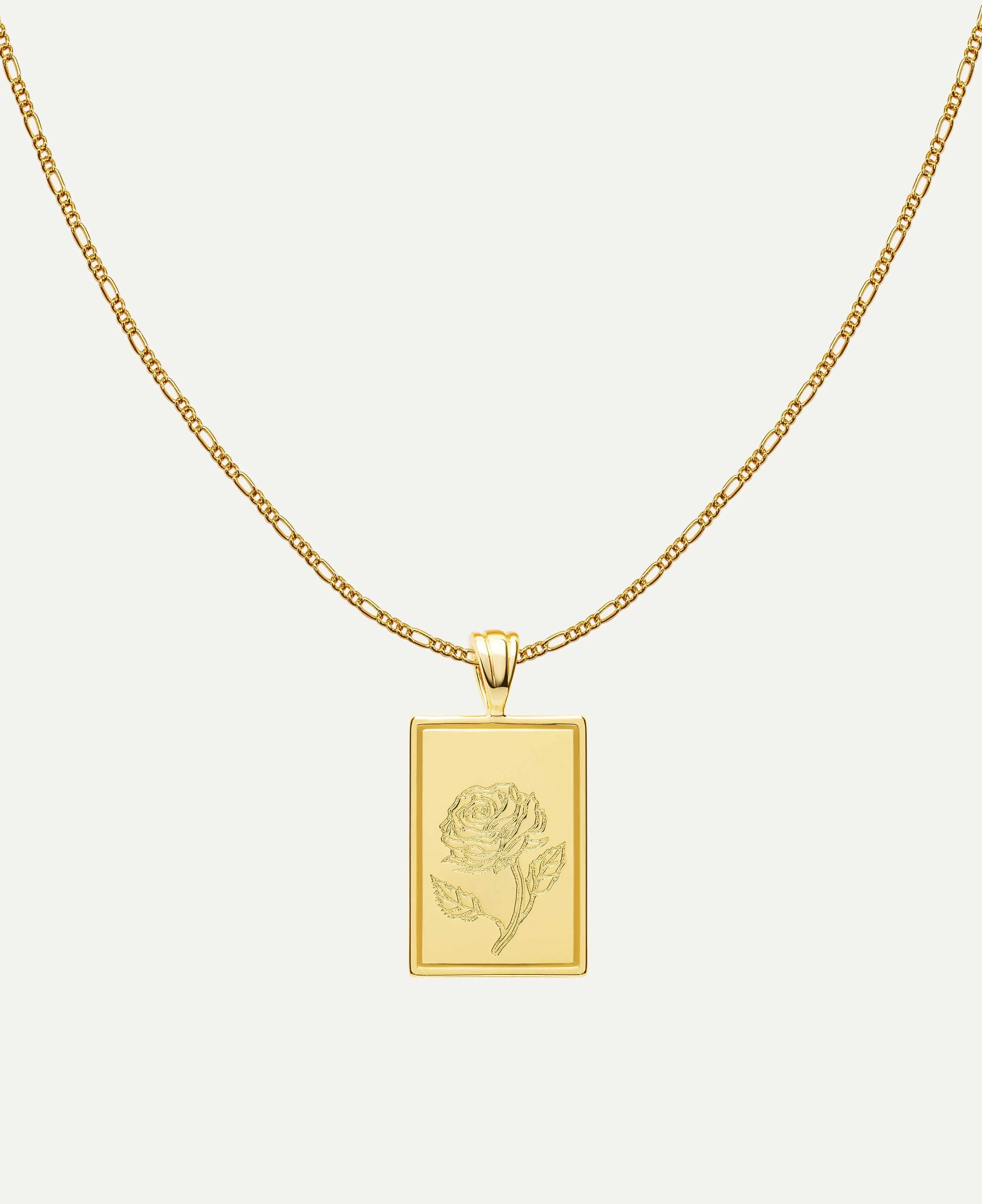 June - Rose Birth Flower Pendant Necklace