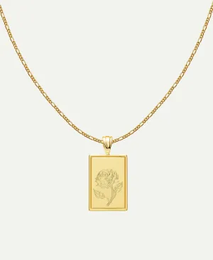 June - Rose Birth Flower Pendant Necklace