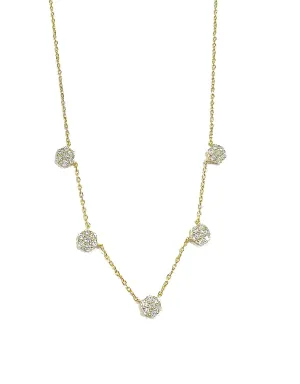 Katie Five Flower Dangling CZ Necklace