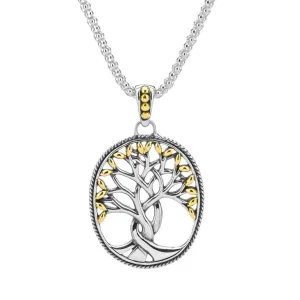 Keith Jack Large Tree of Life Sterling Silver and 18K Yellow Gold Pendant
