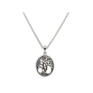 Keith Jack Petite Tree of Life Sterling Silver and 10K Yellow or Rose Gold Necklace