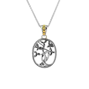 Keith Jack Small Tree of Life Sterling Silver and 18K Yellow Gold Pendant